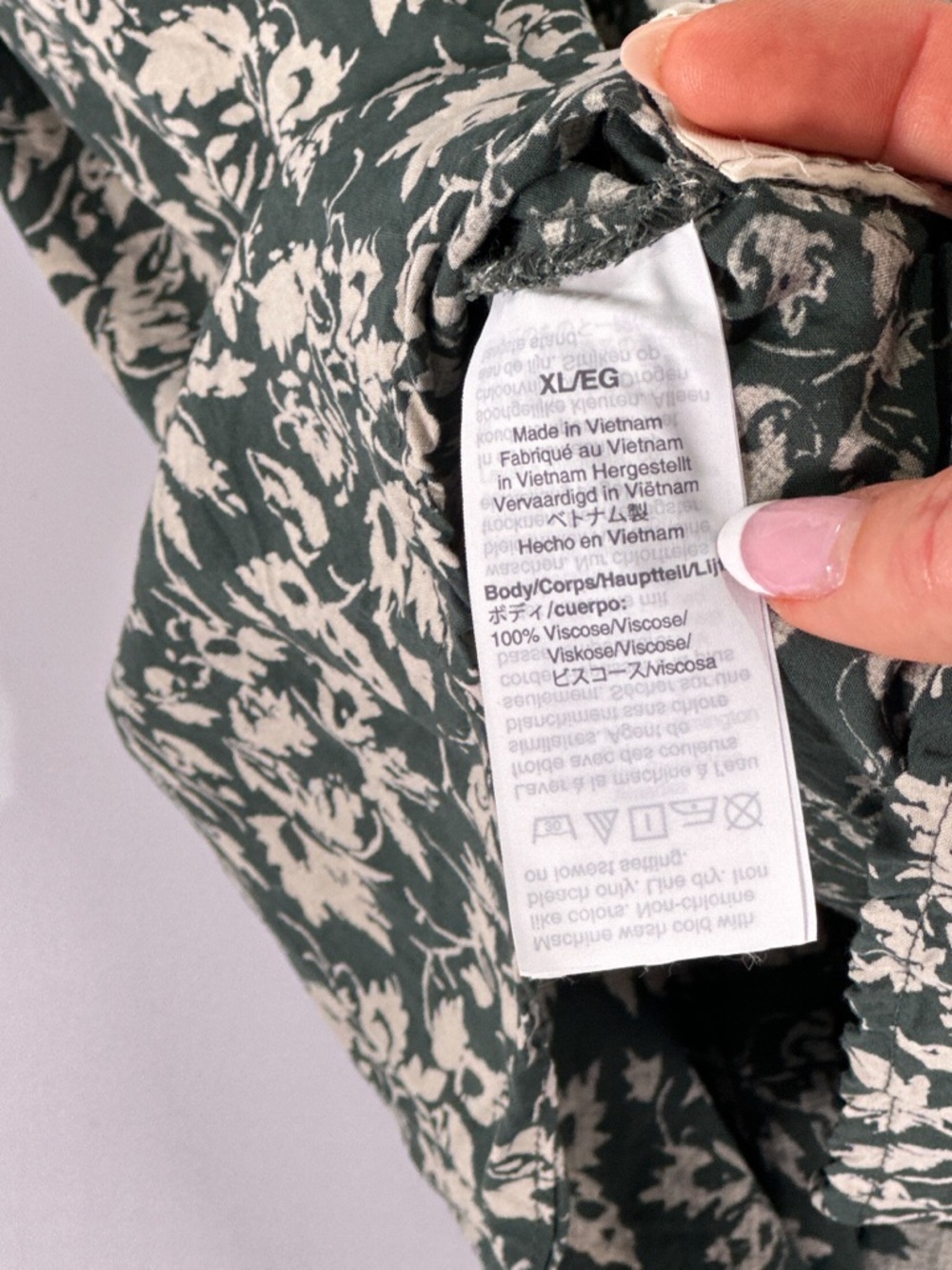 Madewell Tiered Mini Dress XL Dark Green Floral Babydoll - Picture 6 of 11